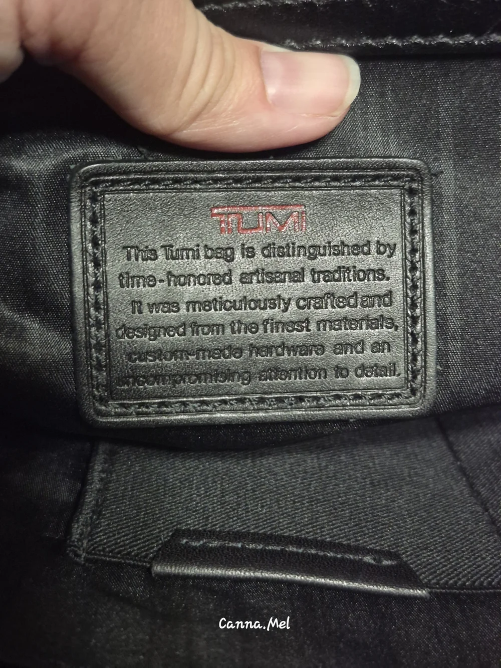 TUMI Black Leather Laptop Briefcase - Professional Messenger Bag